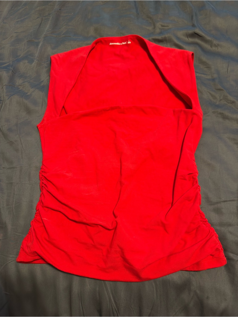 Abercrombie & Fitch Bright Red Sleeveless Ruched Women's Top